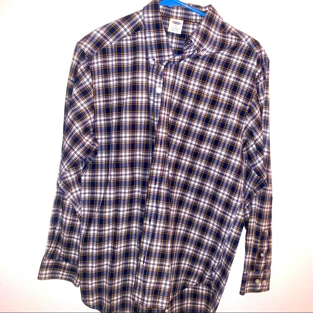 Old Navy Plaid/Check Size 14 Boys Button Down Cotton Shirt